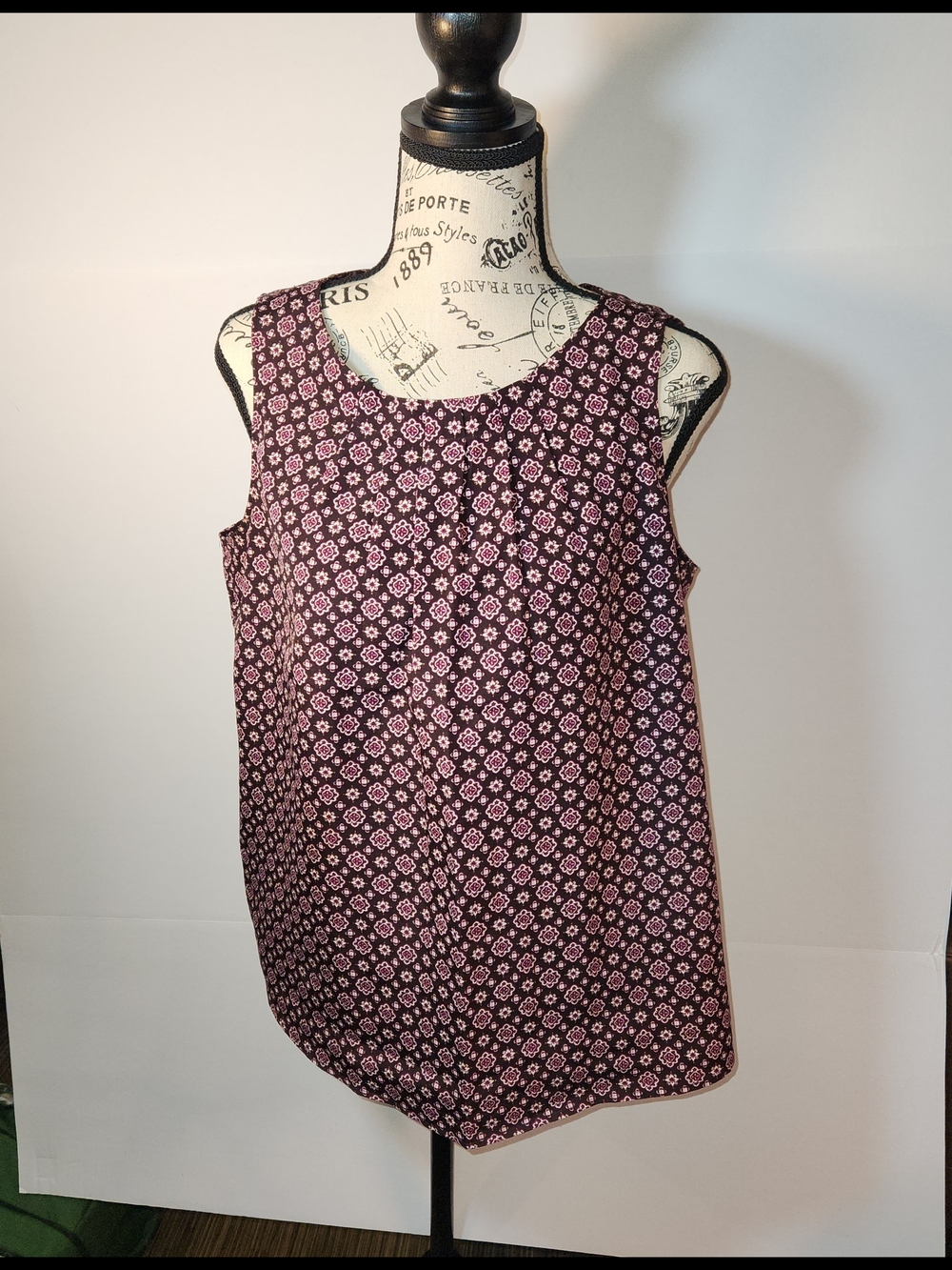 LOFT Purple Floral-Print Sleeveless Tank